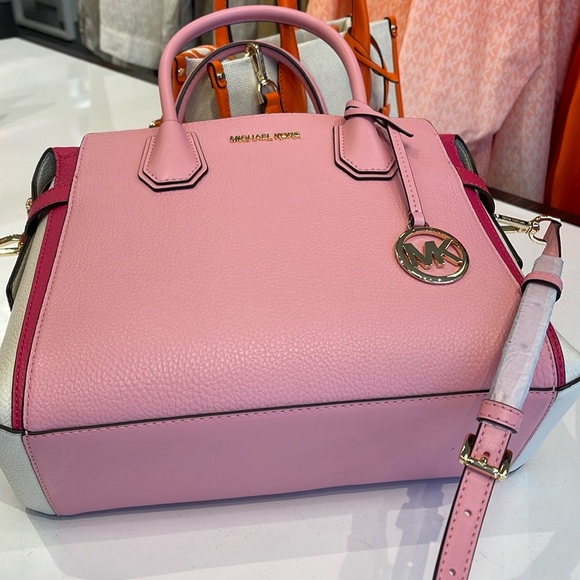 MICHAEL KORS
Mercer Medium Top Zip Color-Block Belted Satchel Crossbody Purse - Picture 8 of 16